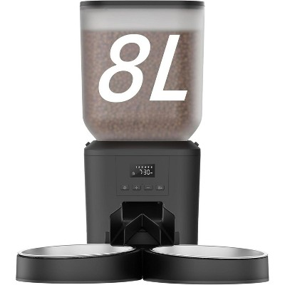 Automatic Dog Cat Feeder, Large Capacity Food Dispenser with Timer and LCD Screen