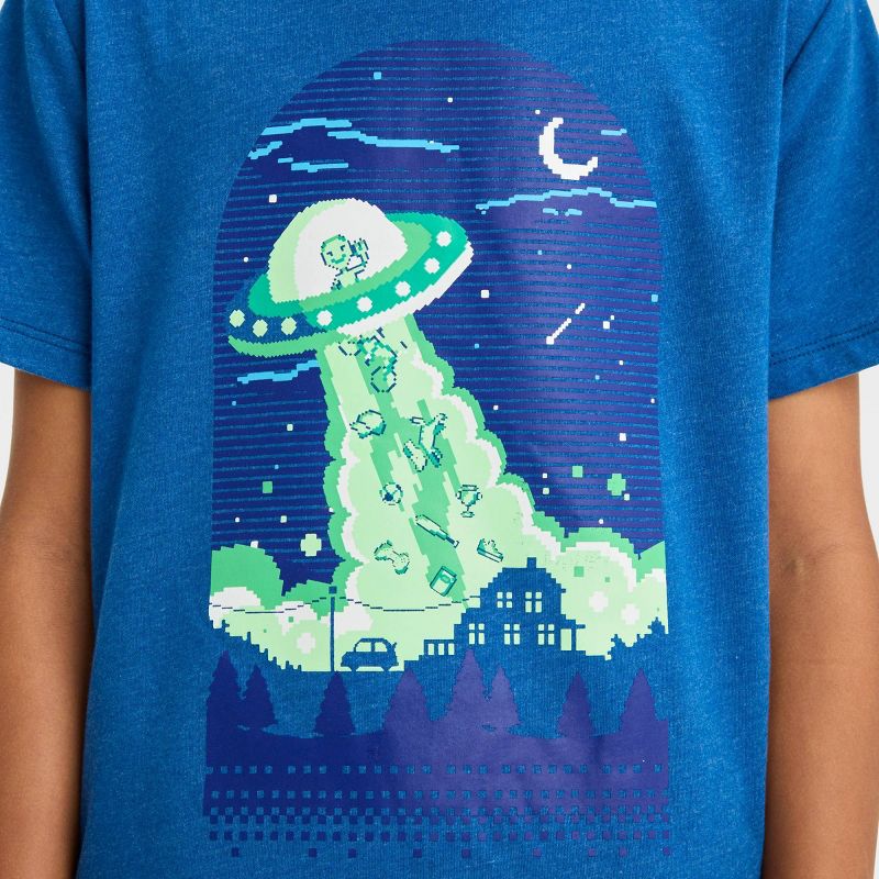 Boys' Short Sleeve Alien Invasion Graphic T-Shirt - Cat & Jack™ Navy Blue, 3 of 5