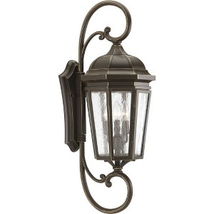 Progress Lighting Verdae 3-Light Outdoor Wall Lantern, Antique Bronze, Clear Seeded Glass - 1 of 4