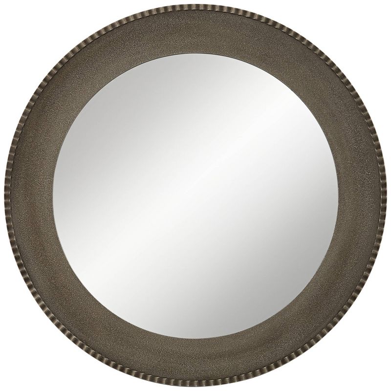 Uttermost Empire Matte Metallic Silver 34" Round Wall Mirror, 1 of 8