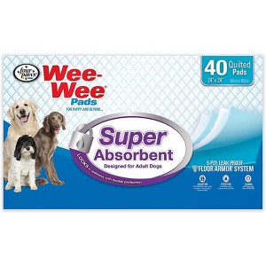 Four Paws Wee Wee Pads - Super Absorbent-  40 Pack - (24"L x 24"W) - 1 of 3