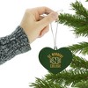 St. Norbert College Green Knights Logo Heart Love Wood Christmas Tree Holiday Ornament - 3 of 3
