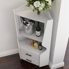 KTMBDW Corner Bar Storage Cabinet, 50" Tall Farmhouse Wine Cabinet w/Mirrored Back & 2 Drawers for Dining Room, Living Room, Kitchen - 4 of 4
