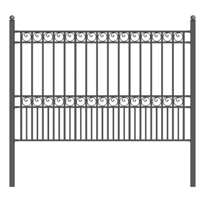 ALEKO Paris Style DIY Iron Wrought Steel Fence 5.5' X 5' High Quality Ornamental Fence