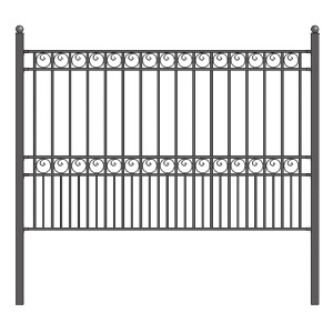 ALEKO Paris Style DIY Iron Wrought Steel Fence 5.5' X 5' High Quality Ornamental Fence - 1 of 4