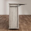 Foldable Kitchen Island Cart with Wheels, 2 Glass Doors, Spice Rack & Towel Holder – Mobile Storage Cart for Small Kitchens, Dining Rooms - Grey - 3 of 4