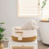 Itopfox Woven Storage Basket for Blankets, Toys, and Laundry - Collapsible Cotton Rope Hamper for Living Room, Nursery, and Home Organization (Brown) - 4 of 4