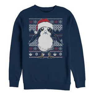 Men's Star Wars The Last Jedi Ugly Christmas Porg Sweatshirt - 1 of 3