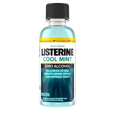 Listerine Coolmint Zero Alcohol Mouth Wash - Trial Size - 3.2 fl oz