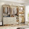 Besiost Set of 3 Closet Organizer System with Wood Drawers, Freestanding Wardrobe with Hanging Rods - 2 of 4