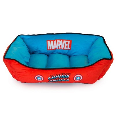 Buckle-Down Pet Bed - Marvel Captain America Blue Black Red