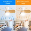 23 Inch Flush Mount Ceiling Fan with Light and Remote Mini Bedroom Ceiling Fans Quiet Reversible Fan Dimmable LED 3 ABS Blades Fan - 2 of 4
