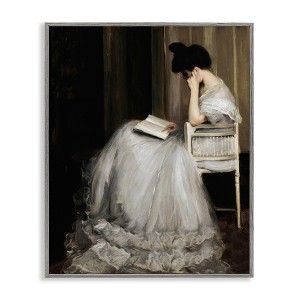 Stupell Industries Woman in Gown Reading Portrait Black Framed Giclee Art - 1 of 4