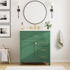 30-Inch Black Bathroom Vanity with Ceramic Sink and Ample Storage - Ideal Choice for Small Bathrooms Black - 3 of 4