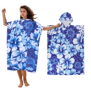 Tirrinia Hooded Microfiber Beach Towels for Womens Mens Teens, Surf Cape Changing Towel Robe, Oversized Quick-Dry Beach Towel, Gift Ideas for Moms - 1 of 4