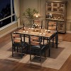 Garvee Dining Table Set for 4 with Wood Table Top and4 Upholstered Chairs for Small Space, Kitchen, Apartment, Rustic Brown - 3 of 4