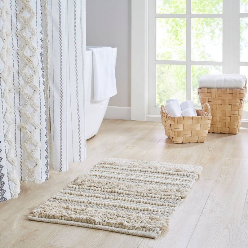 Asher Woven Textured Striped Bath Rug - Ink+Ivy, 3 of 11