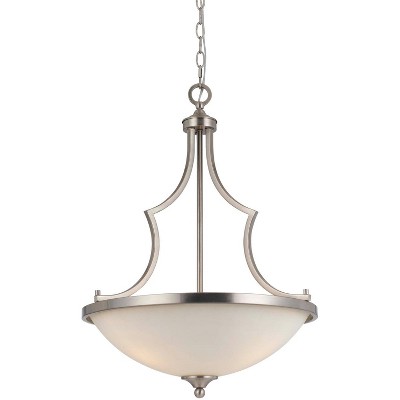 Cal Lighting 60W X 3 Barrie Metal Pendant Fixtur - Frosted White