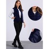 INSPIRE CHIC Women's Stand Collar Fully Lined Sleeveless Faux Fur Fluffy Zip Vest - 2 of 4