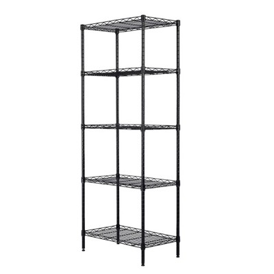 Syemin Utility Storage Shelves Heavy-Duty Storage Rack, Garage Adjustable Metal Shelf, Heavy Duty Industrial Shelves, Black, 21.3"*11.4"*59.1"