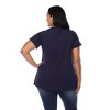 Plus Size Crisscross Neck Short Sleeve Top - White Mark - 3 of 4