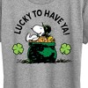 Women's - Peanuts - Lucky To Have Ya Short Sleeve Graphic T-Shirt - 2 of 4