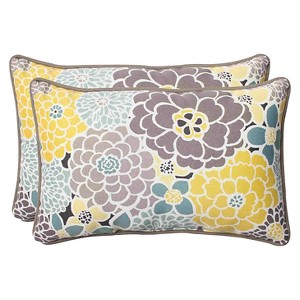 Pillow Perfect 2-Piece Outdoor Lumbar Pillows - Lois, Brown Blue