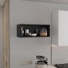 GlasFlength Kitchen Storage Kitchen Wall Cabinet Open Shelves Cabinet Rectangular Storage Cupboard for Kitchen, Black, 12.5"*30"*12" - 2 of 4