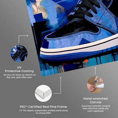 Blue and Black Sneaker Canvas Wall Art, 12" x 12"
