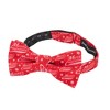 Jacob Alexander Men's Merry Christmas Greetings Snowflakes Traditional Freestyle Self-Tie Bow Tie - Red - 2 of 3