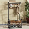 Hall Tree with Bench and Shoe Storage, Entryway Coat Rack with Shoe Bench, 2 Fabric Drawers, 10 Hooks, 11.8 x 31.7 x 71.5 Inches - 4 of 4