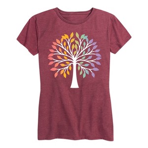 Women's - Instant Message - Rainbow Tree Of Life Short Sleeve Graphic T-Shirt - 1 of 4