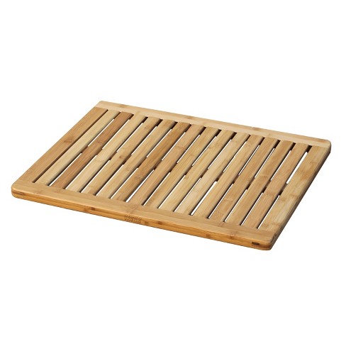 U/D Bathroom Board, Spa Mat for Bath & Shower, Natural Water Resistant  Non-Slip, Never Stains Or Blocks Your Drains,Wooden,50x80cm