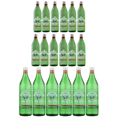 The Mountain Valley Spring Water- Size Variety Pack Glass Bottles - 16.9 Oz, 33.8 Oz (24 Pack)
