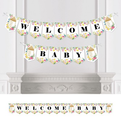 Big Dot Of Happiness Little Bumblebee - Bee Baby Shower Bunting Banner -  Party Decorations - Welcome Baby : Target