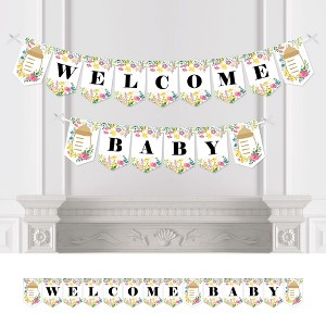 Big Dot of Happiness Wildflowers Baby - Boho Floral Baby Shower Bunting Banner - Party Decorations - Welcome Baby - 1 of 4