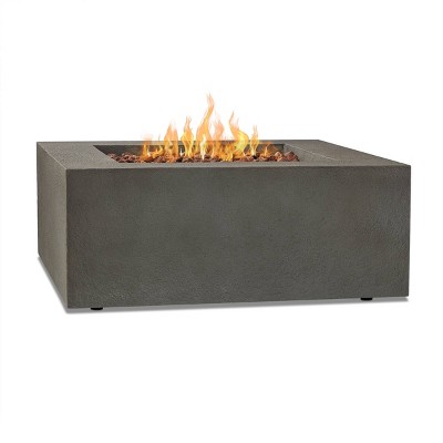 Baltic Square Propane Fire Table - Gray - Real Flame