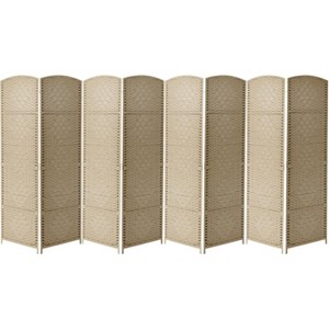 Sorbus 8 Panel Extra Wide Room Divider 6 ft. Tall - Privacy Screen, Extra Wide Double Hinged Panels, Diamond Double-Weaved - 1 of 4