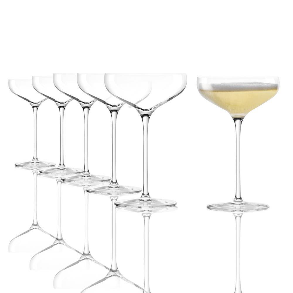 Photos - Glass Stolzle Lausitz Set of 6 10.25oz Swing Saucer Glasses: Lead-Free Crystal Coupe Cocktail Drinkware, Dishwasher-Safe