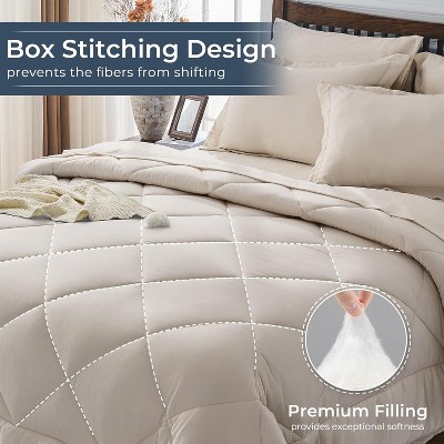 Der Rose BALHAM TRADE-Queen Comforter Set 7 Piece All Season Bed in a Bag Queen, Ultra Soft Bedding Set Ivory-Queen 88"x88" — фото 4