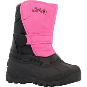 Kids Ranger Kids' Addison Waterproof Insulated Snow Boots Black/Pink - 1 of 4