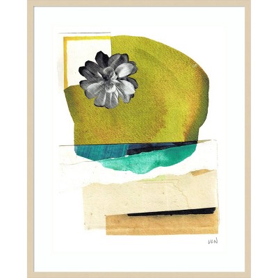 Lindsey Newman Green and Black 33"x41" Wood Framed Wall Art