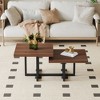 Perfectly Integrating Modern and Scandinavian Styles-Dark Walnut Double-Deck Coffee Table, Dimensions 47*23.5*18. - 2 of 4