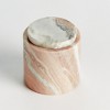 Plum & Post Jaqueline Round Lidded Box Short - Brown/White Marble Accent - 2 of 4
