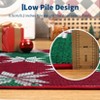Christmas Area Rug, Low Pile Machine Washable Carpet, Indoor Mat Non-Slip Red Snowflake Rug for Entryway Bedroom Living Room - 4 of 4