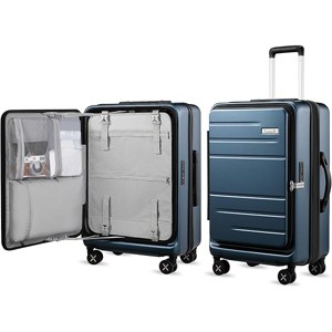 LUGGEX 24 Inch Luggage with Spinner Wheels, Expandable PC Hard Shell Checked Suitcase with Front Opening, Lightweight (Blue, 24 Inch) - 1 of 4
