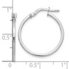 Black Bow Jewelry 14k White Gold Square Tube Round Hoop Earrings, 1.5 x 22mm (7/8 Inch) - 4 of 4