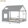 Bed Frame Full Bed With Roof Window, Sturdy Construction Slatted Support, No Box Spring Required, Platform Bed For Boys Girls Teens Bedroom - 3 of 4