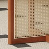 Syemin End Tables, Solid Wood Dining Table with Imitation Rattan for Dining Room Living Room Office, Red, 33.5"*33.5"*16.5" - 4 of 4