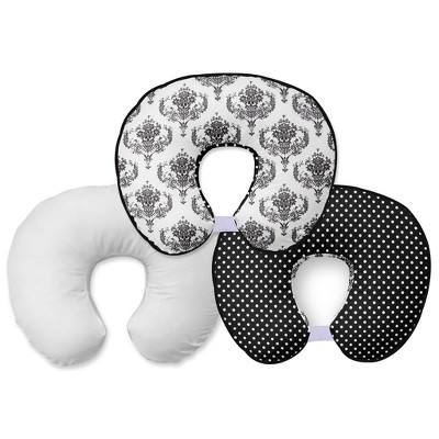 Bacati - 3 PC Clouds in The City Gray Hugster Feeding & Infant Support Nursing Pillow